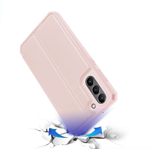 Samsung S21 FE kunstnahast kaaned kaarditaskuga DUX DUCIS Skin X roosa 3