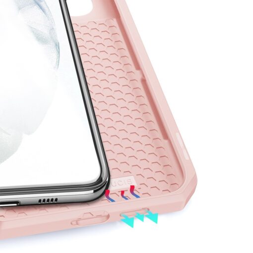 Samsung S21 FE kunstnahast kaaned kaarditaskuga DUX DUCIS Skin X roosa 7