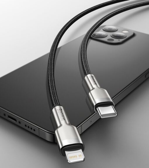 USB C Lightning iPhone laadija Baseus Cafule Metal PD 20W 1m must 11
