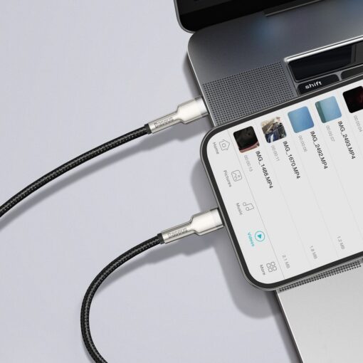 USB C Lightning iPhone laadija Baseus Cafule Metal PD 20W 1m must 7