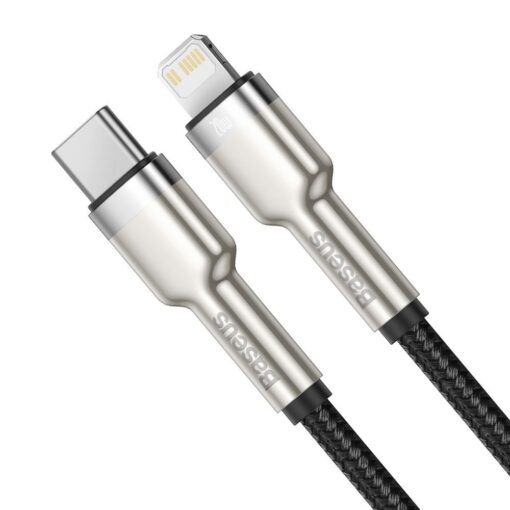 USB C Lightning iPhone laadija Baseus Cafule Metal PD 20W 2m must 1