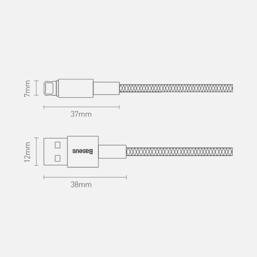 USB Lightning iphone laadija juhe must 2.4A 2m must CALWJ A01 15