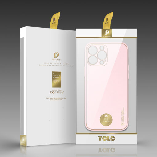 iPhone 13 PRO MAX umbris Dux Ducis Yolo elegant kunstnahast ja silikoonist servadega roosa 10