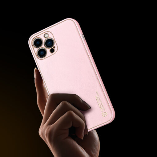 iPhone 13 PRO MAX umbris Dux Ducis Yolo elegant kunstnahast ja silikoonist servadega roosa 5