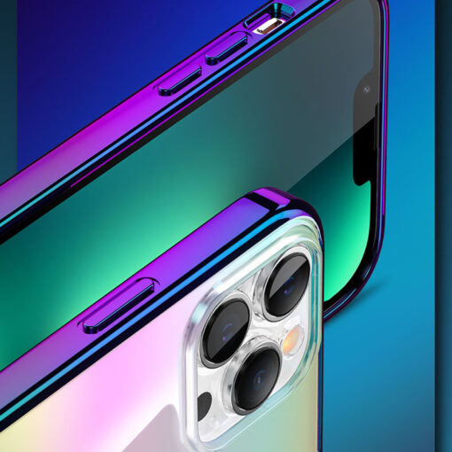 iPhone 13 PRO MAX umbris tugevast silikoonist Nebula Series Rainbow lilla 4