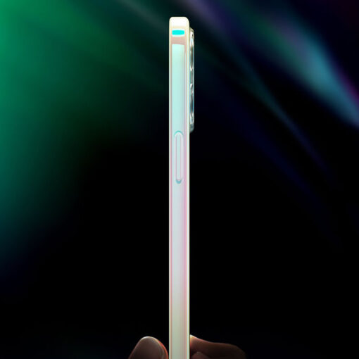 iPhone 13 PRO MAX umbris tugevast silikoonist Nebula Series Rainbow valge 5