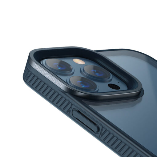 iPhone 13 PRO umbris Crystal plastikust taguse ja silikoonist raamiga sinine 6