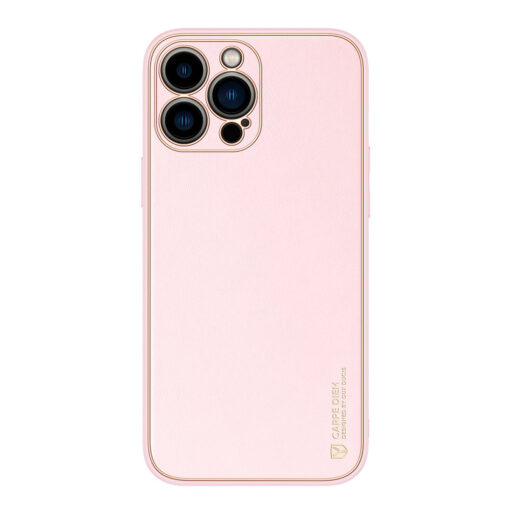 iPhone 13 PRO umbris Dux Ducis Yolo elegant kunstnahast ja silikoonist servadega roosa 12