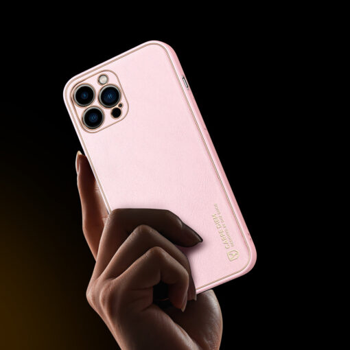 iPhone 13 PRO umbris Dux Ducis Yolo elegant kunstnahast ja silikoonist servadega roosa 5