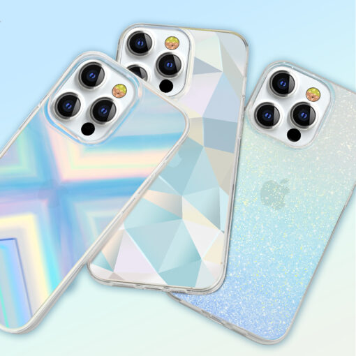 iPhone 13 PRO umbris silikoonist servade ja plastikust Kingxbar Streamer Glitter sinine 3
