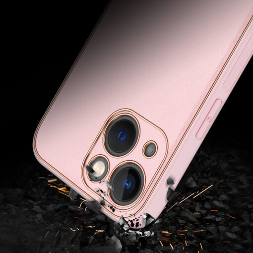 iPhone 13 umbris Dux Ducis Yolo elegant kunstnahast ja silikoonist servadega roosa 6