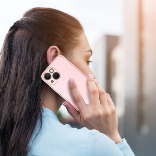 iPhone 13 umbris Dux Ducis Yolo elegant kunstnahast ja silikoonist servadega roosa 9