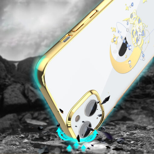 iPhone 13 umbris plastikust Kingxbar Moon Flower kuldne 1