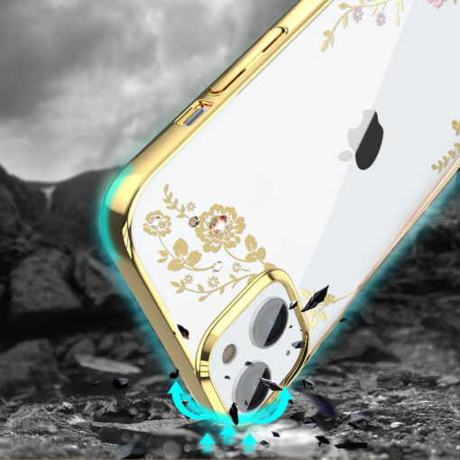 iPhone 13 umbris plastikust Kingxbar Moon roosa kuld 3