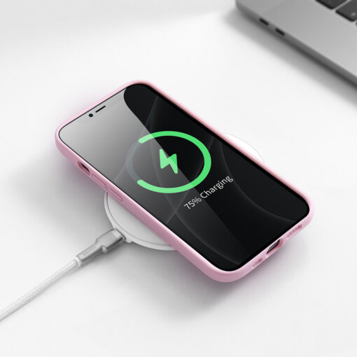 iPhone 13 umbris silikoonist Baseus Liquid Gel roosa 12