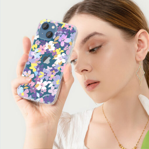 iPhone 13 umbris silikoonist ja plastikust Kingxbar Brilliant lilla 5