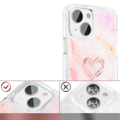 iPhone 13 umbris silikoonist ja plastikust Kingxbar Epoxy marmor roosa 2