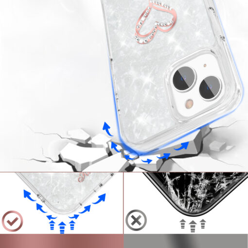 iPhone 13 umbris silikoonist ja plastikust Kingxbar Epoxy valge 3