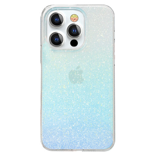 iPhone 13 umbris silikoonist servade ja plastikust Kingxbar Streamer Glitter sinine 4