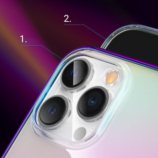 iPhone 13 umbris tugevast silikoonist Nebula Series Rainbow labipaistev 3