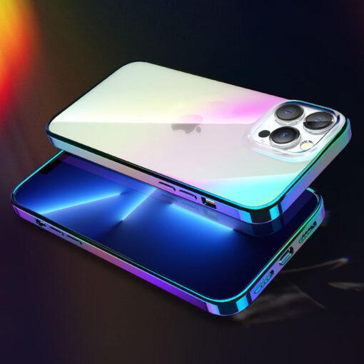 iPhone 13 umbris tugevast silikoonist Nebula Series Rainbow labipaistev 7