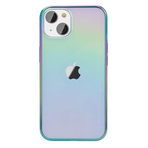 iPhone 13 umbris tugevast silikoonist Nebula Series Rainbow lilla