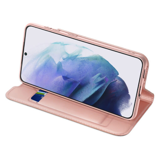 Samsung S22 PLUS kaarditaskuga kaaned kunstanahast Dux Ducis Skin Pro roosa 5