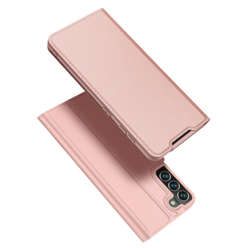 Samsung S22 PLUS kaarditaskuga kaaned kunstanahast Dux Ducis Skin Pro roosa