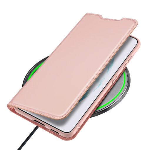 Samsung S22 PLUS kaarditaskuga kaaned kunstanahast Dux Ducis Skin Pro roosa 6