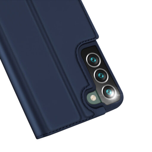 Samsung S22 PLUS kaarditaskuga kaaned kunstanahast Dux Ducis Skin Pro sinine 3