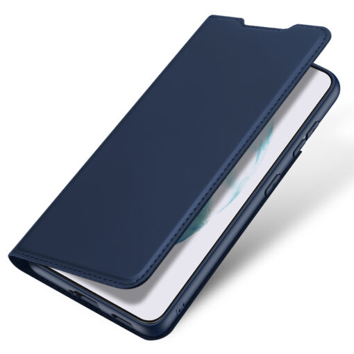 Samsung S22 PLUS kaarditaskuga kaaned kunstanahast Dux Ducis Skin Pro sinine 4