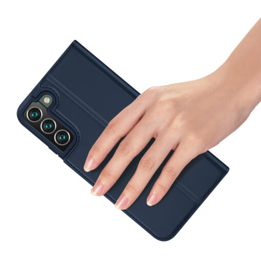 Samsung S22 PLUS kaarditaskuga kaaned kunstanahast Dux Ducis Skin Pro sinine 8