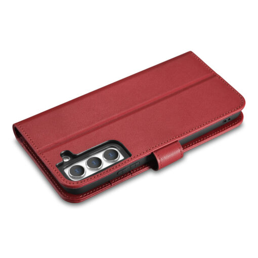 Samsung S22 PLUS nahast kaaned kaarditaskutega iCarer punane 8