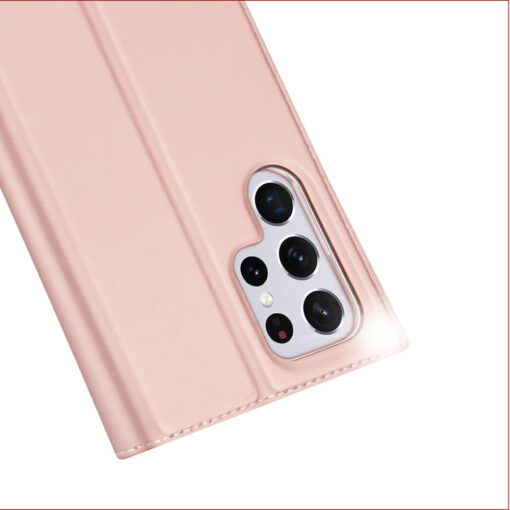 Samsung S22 ULTRA kaarditaskuga kaaned kunstanahast Dux Ducis Skin Pro roosa 3