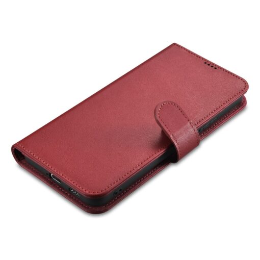 Samsung S22 ULTRA nahast kaaned kaarditaskutega iCarer punane 4