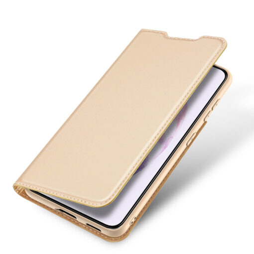 Samsung S22 kaarditaskuga kaaned kunstanahast Dux Ducis Skin Pro kuldne 4