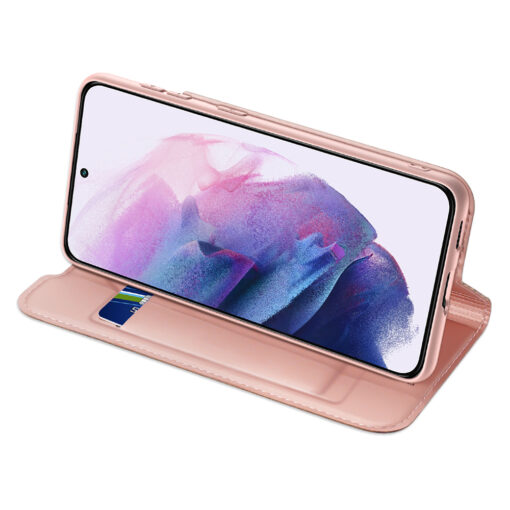 Samsung S22 kaarditaskuga kaaned kunstanahast Dux Ducis Skin Pro roosa 5