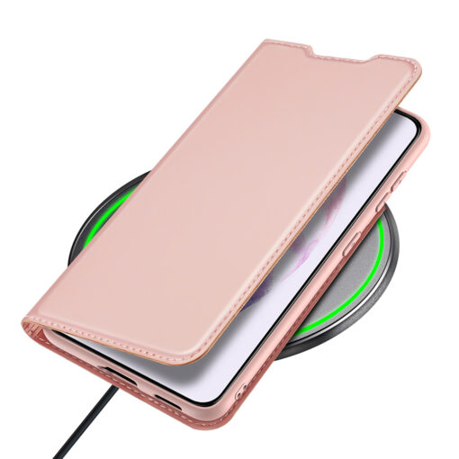 Samsung S22 kaarditaskuga kaaned kunstanahast Dux Ducis Skin Pro roosa 6