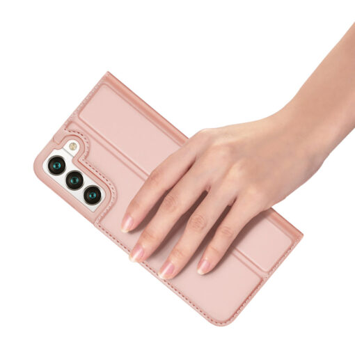 Samsung S22 kaarditaskuga kaaned kunstanahast Dux Ducis Skin Pro roosa 8