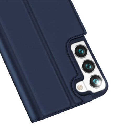 Samsung S22 kaarditaskuga kaaned kunstanahast Dux Ducis Skin Pro sinine 3