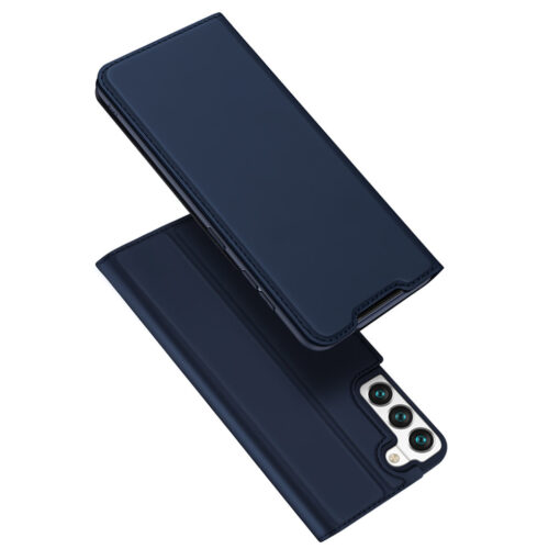 Samsung S22 kaarditaskuga kaaned kunstanahast Dux Ducis Skin Pro sinine