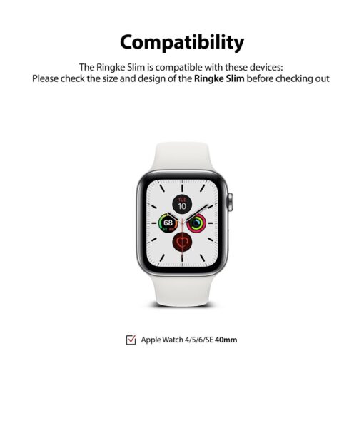 Apple Watch umbris Ringke Slim 2tk Watch 6 40mm Watch 5 40mm Watch 4 40mm Watch SE 40mm labipaistev roosa 10