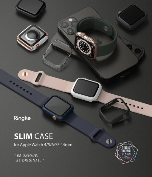 Apple Watch umbris Ringke Slim 2tk Watch 6 44mm Watch 5 44mm Watch 4 44mm Watch SE 44mm labipaistev roosa 3