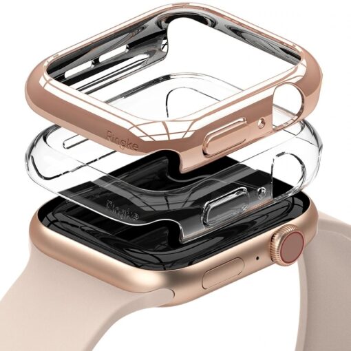 Apple Watch umbris Ringke Slim 2tk Watch 6 44mm Watch 5 44mm Watch 4 44mm Watch SE 44mm labipaistev roosa