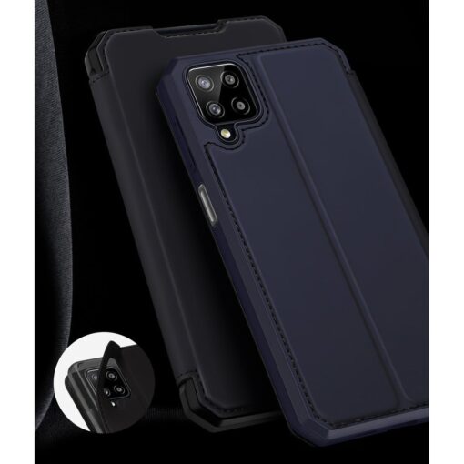 Samsung A12 kunstnahast kaaned kaarditaskuga DUX DUCIS Skin X roosa 14
