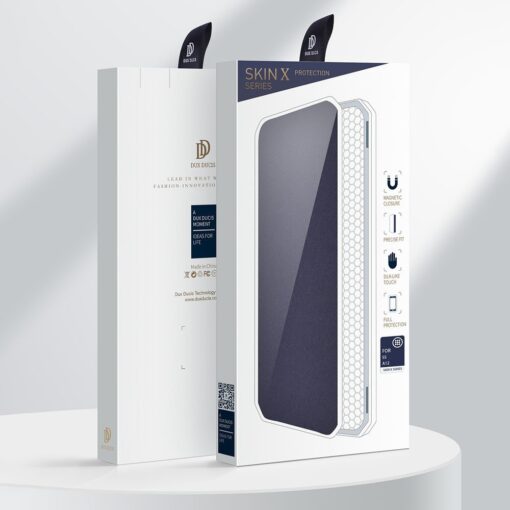 Samsung A12 kunstnahast kaaned kaarditaskuga DUX DUCIS Skin X roosa 17
