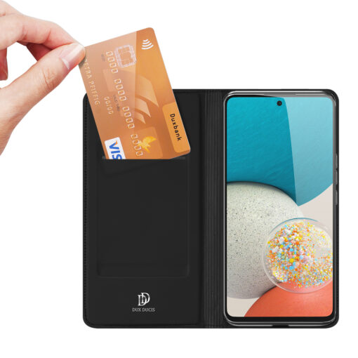 Samsung A53 5G kaaned kaarditaskuga kunstnahaga DUX DUCIS Skin PRO must 1