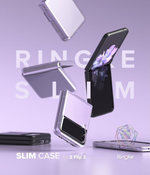 Samsung Galaxy Z Flip 3 silikoonist umbris Ringke Slim Ultra Thin must 2