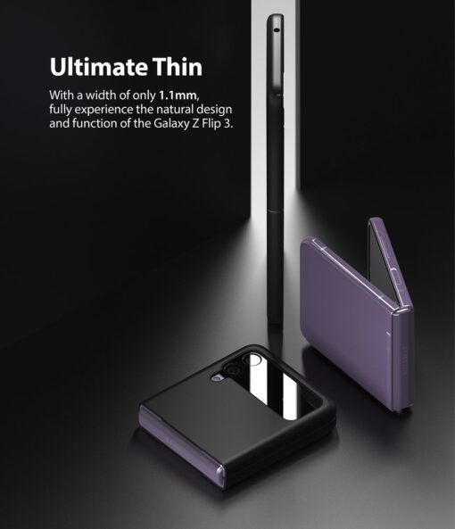 Samsung Galaxy Z Flip 3 silikoonist umbris Ringke Slim Ultra Thin must 7