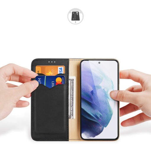 Samsung S22 PLUS nahast raamatkaaned kaarditaskuga Dux Ducis Hivo must 17